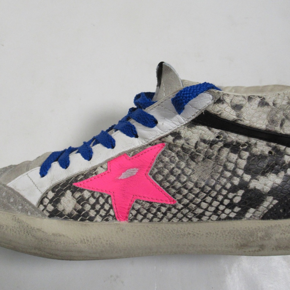 Golden Goose Women's Mid Star Python Print Wingtip Sneakers 9 US / 6 UK / 39 EU - Picture 6 of 12